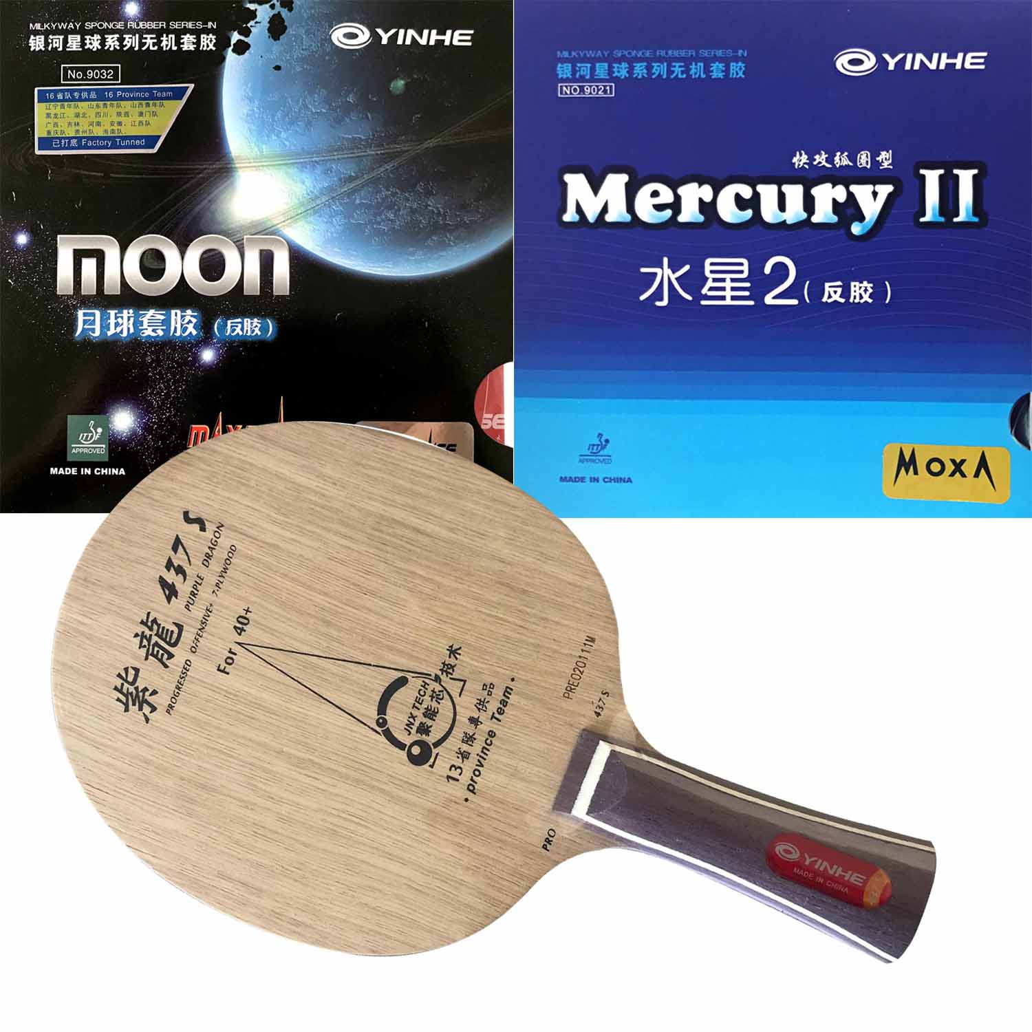 Table Tennis Zhang Jike - Racchetta Pro Combo YINHE Purple Dragon