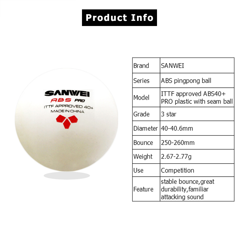 SANWEI ABS PRO 3-Star 40+ Pall - Table Tennis Olympics recensione e prezzo
